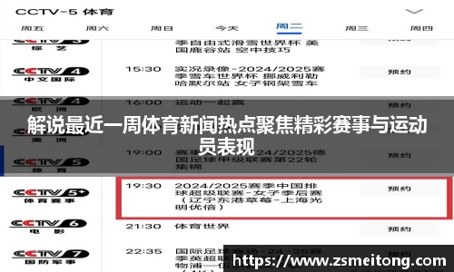 解说最近一周体育新闻热点聚焦精彩赛事与运动员表现